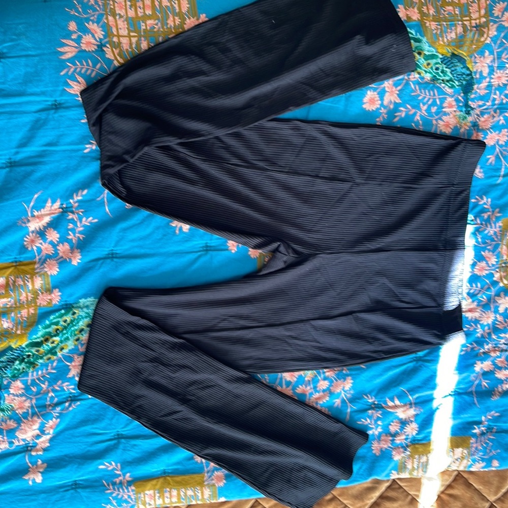 TopShop ribbed flared split hem leggings.